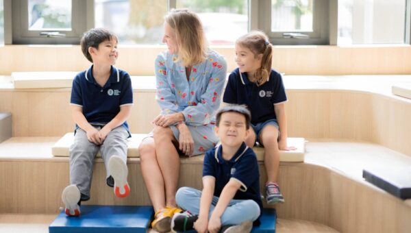BASIS International School Bangkok students working together in a quiet study area