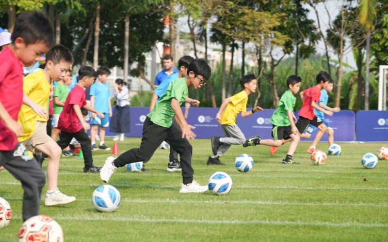 BASIS International School Bangkok students taking part in football on sports day