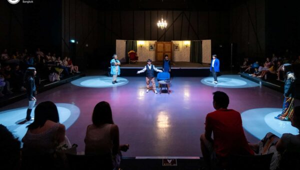 The Black Box Theatre stage lit for a BASIS International School Bangkok production