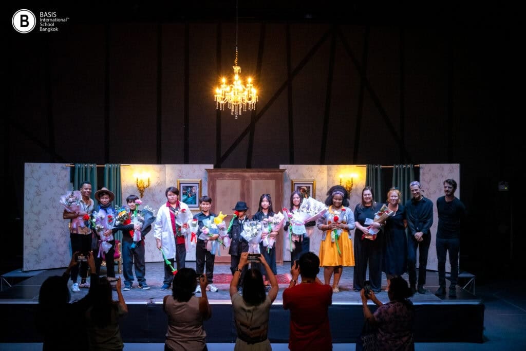 Middle School students performing This Murder was Staged unit at BASIS International School Bangkok