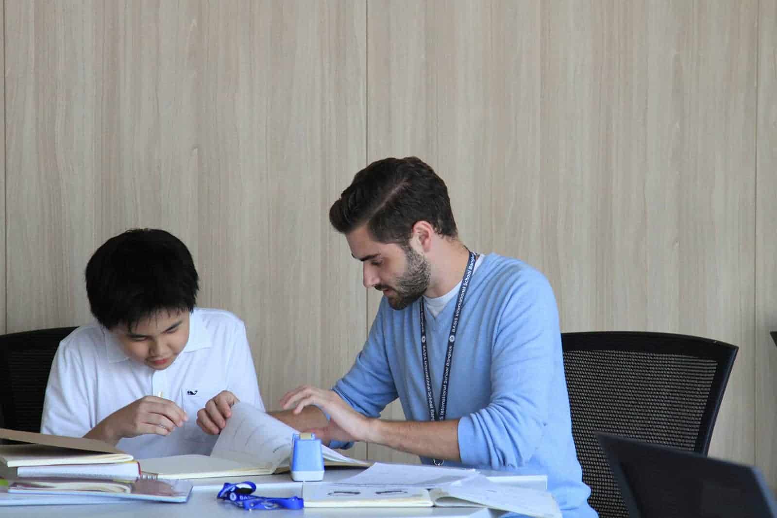Teacher and Student Studying