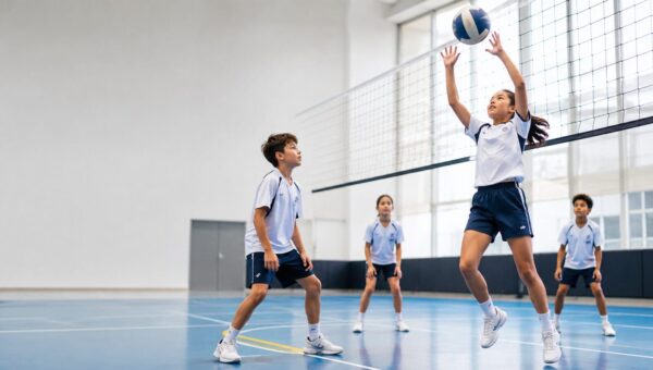 BASIS International School Bangkok students playing volleyball in the indoor sports complex