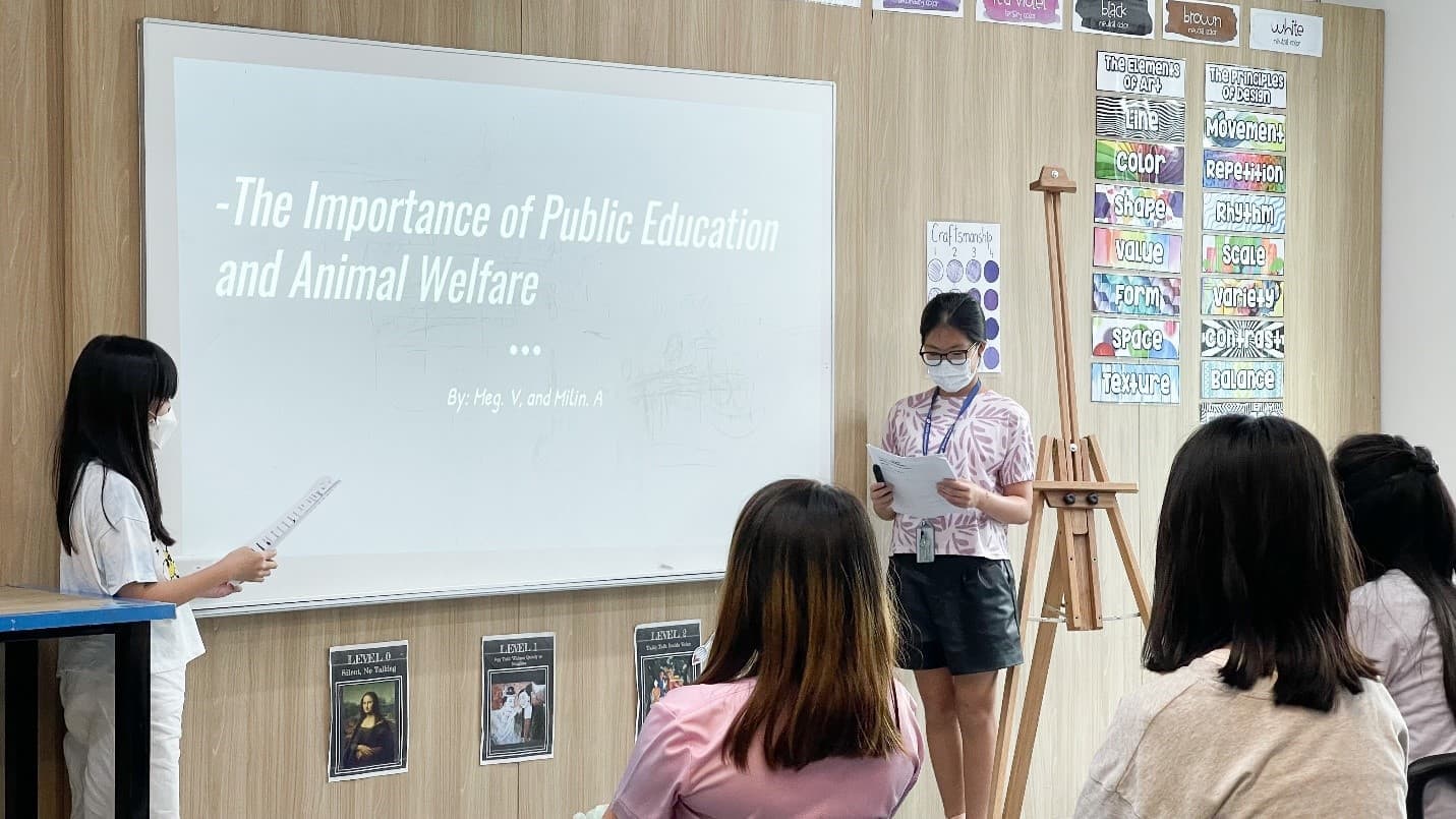 BASIS International School Bangkok students presenting their work to the class